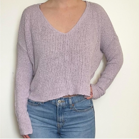 PacSun Purple V-Neck Ribbed Sweater size XS purple lilac - Picture 1 of 5